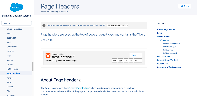 Salesforce Lightning Design System 1 (SLDS 1) component documentation